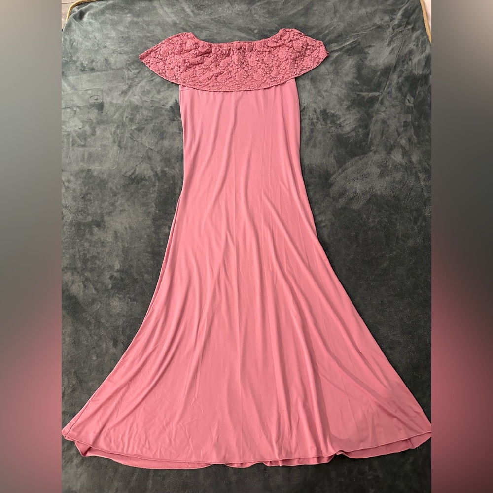 Elegant and beautiful long baby shower dress , size L